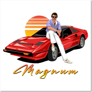Magnum Ferrari Sunset Posters and Art